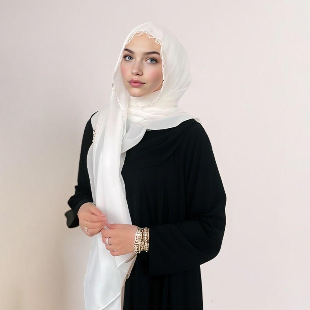 Pearls Wraps Shawl Chiffon Malaysia Headscarf Luxury Islamic Turban  Female