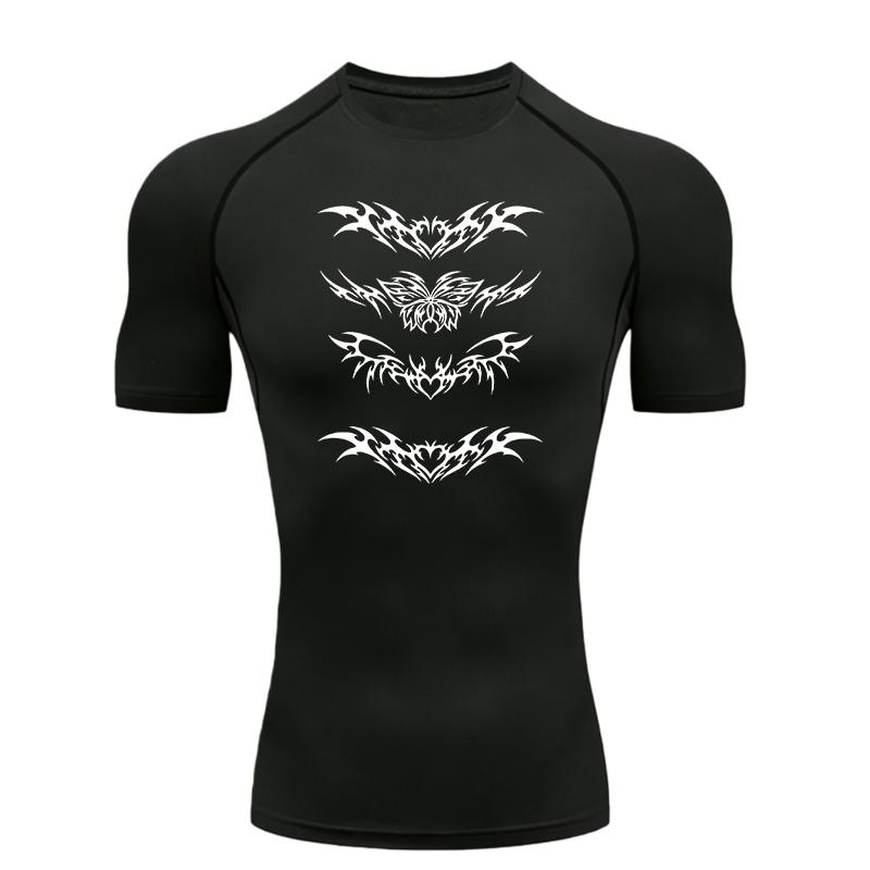 Men's Sports Training Summer fitness suit Breathable Compression Running  Rashgard Tops Tee Quick Dry Short Sleeve T-Shirt
