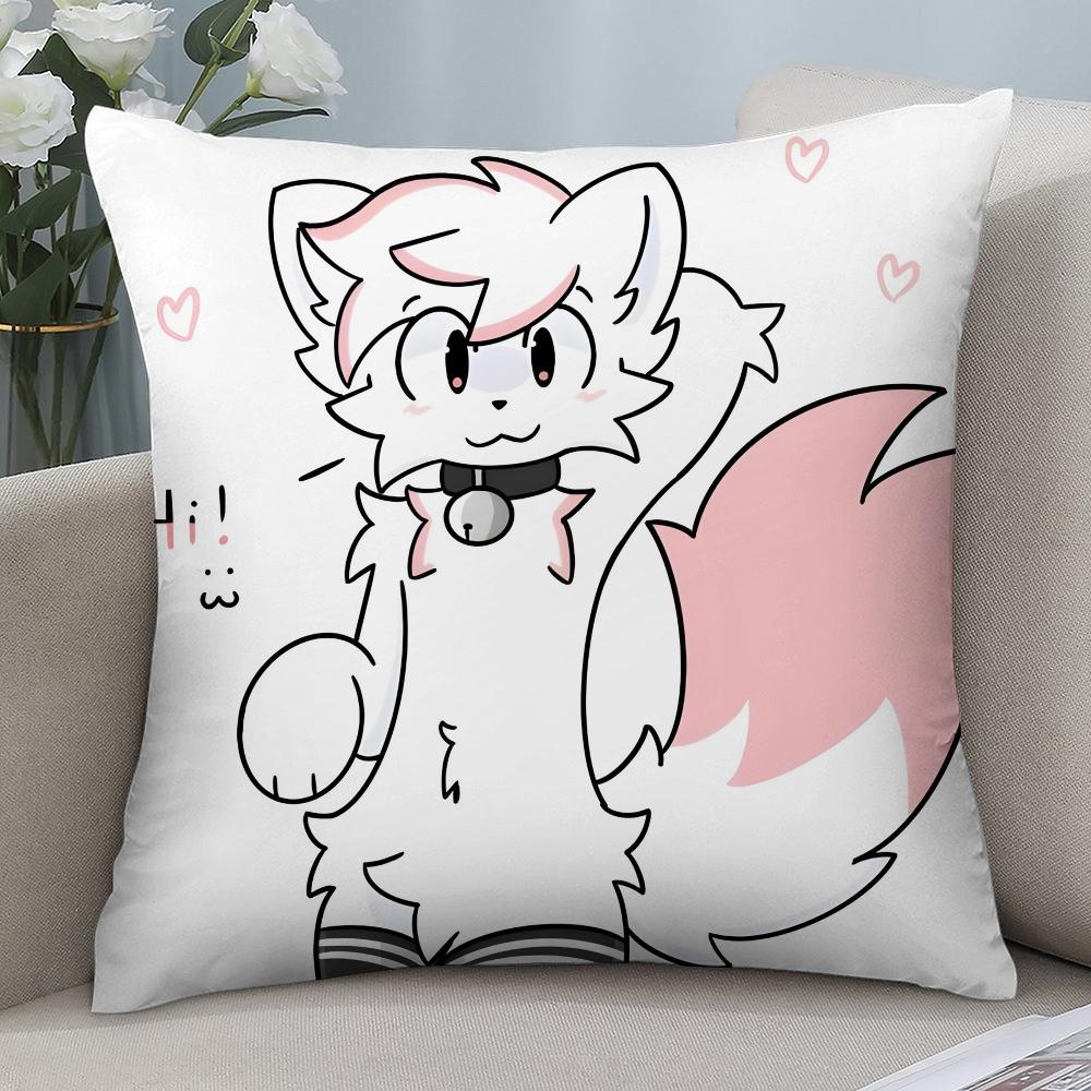 

B-Boykisser Глупый Кот Милый Чехол для Подушки Короткий Плюшевый Чехол для Подушки Диван Декоративный Подарок Дом Двусторонняя Печать Наволочка 16x16Inch