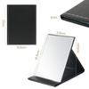 OWLKELA Tabletop Mirror Compact Folding Hand S Size Stand Leather Cover Shatter-resistant Stylish 1612cm Black