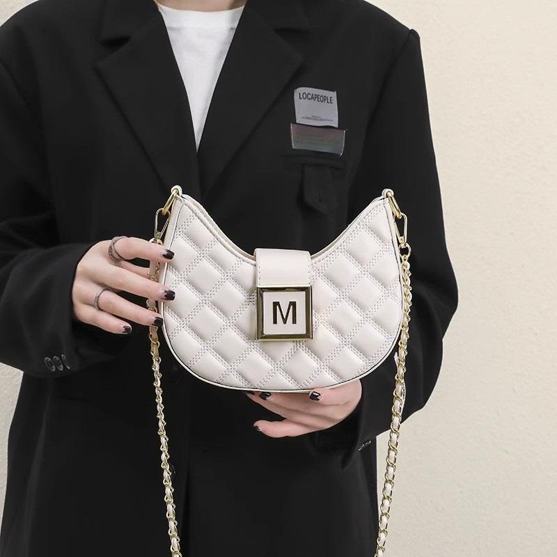 Elegant Niche Quilted Rhombus Shoulder Bag Luxury Texture Ladies Versatile Chain Underarm Crossbody Daily Handbag