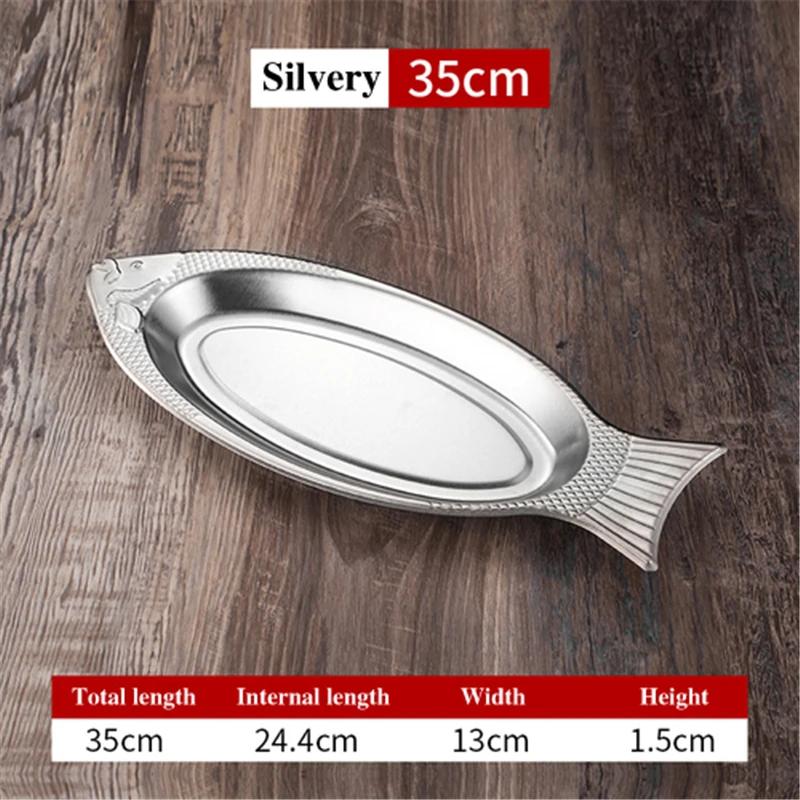 Korean Style Stainless Steel Plate Fish Dish Fish Shaped Plates Steamed Fish Creative Egg Plate Barbecue Plate Tray Plates