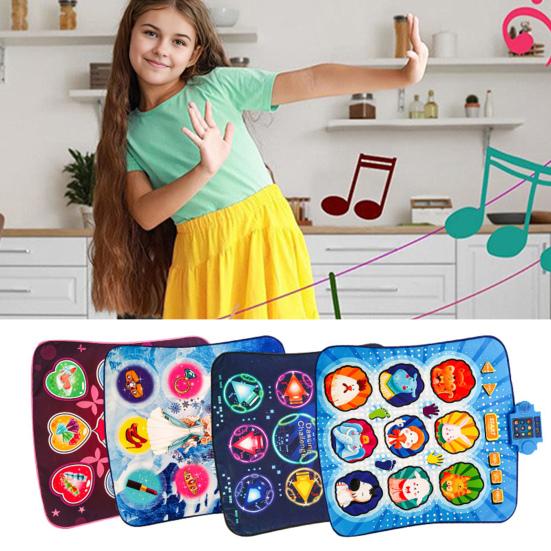 Dance Mat with LED Light Volume Adjustable Built-In Music Game Modes Boys Girls Electronic Light-up Rhythm Step Play Mat Gift Educational Musical Toy