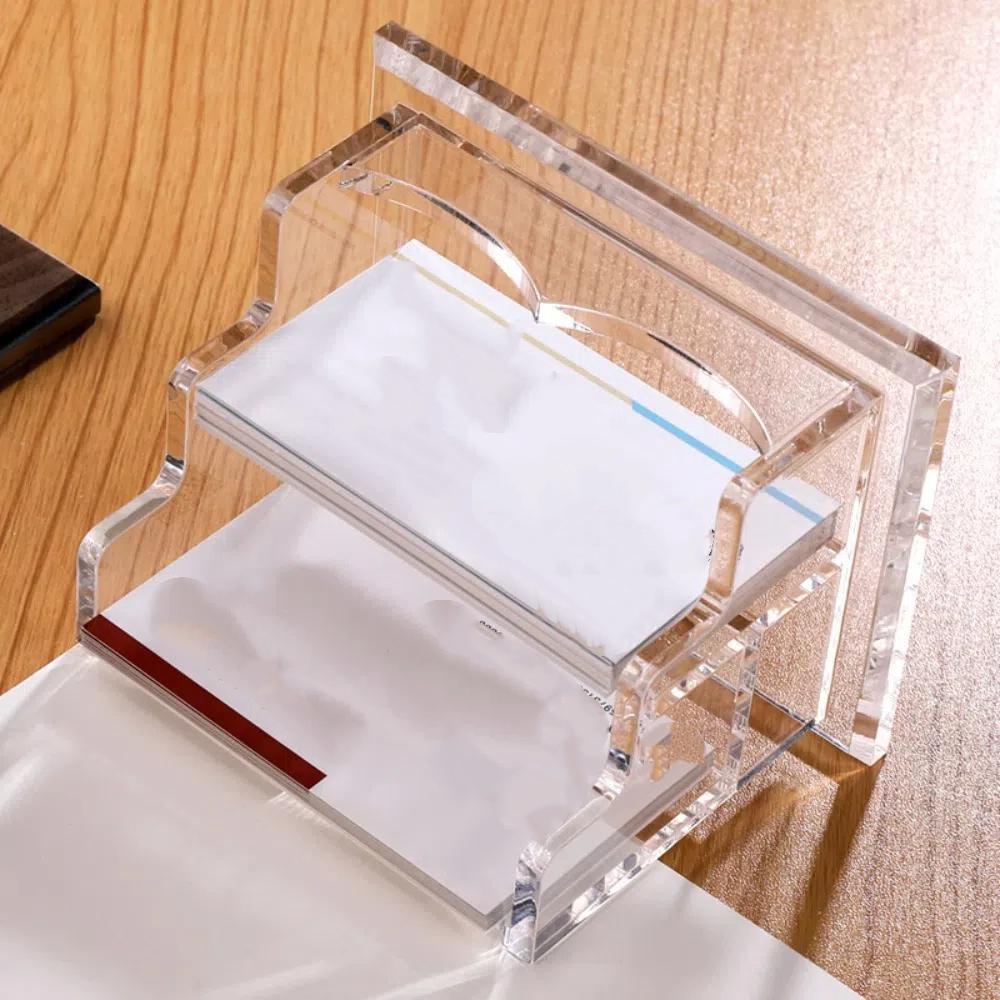 Acrylic Name Card Display Stand Transparent Desktop Display Holder  Office