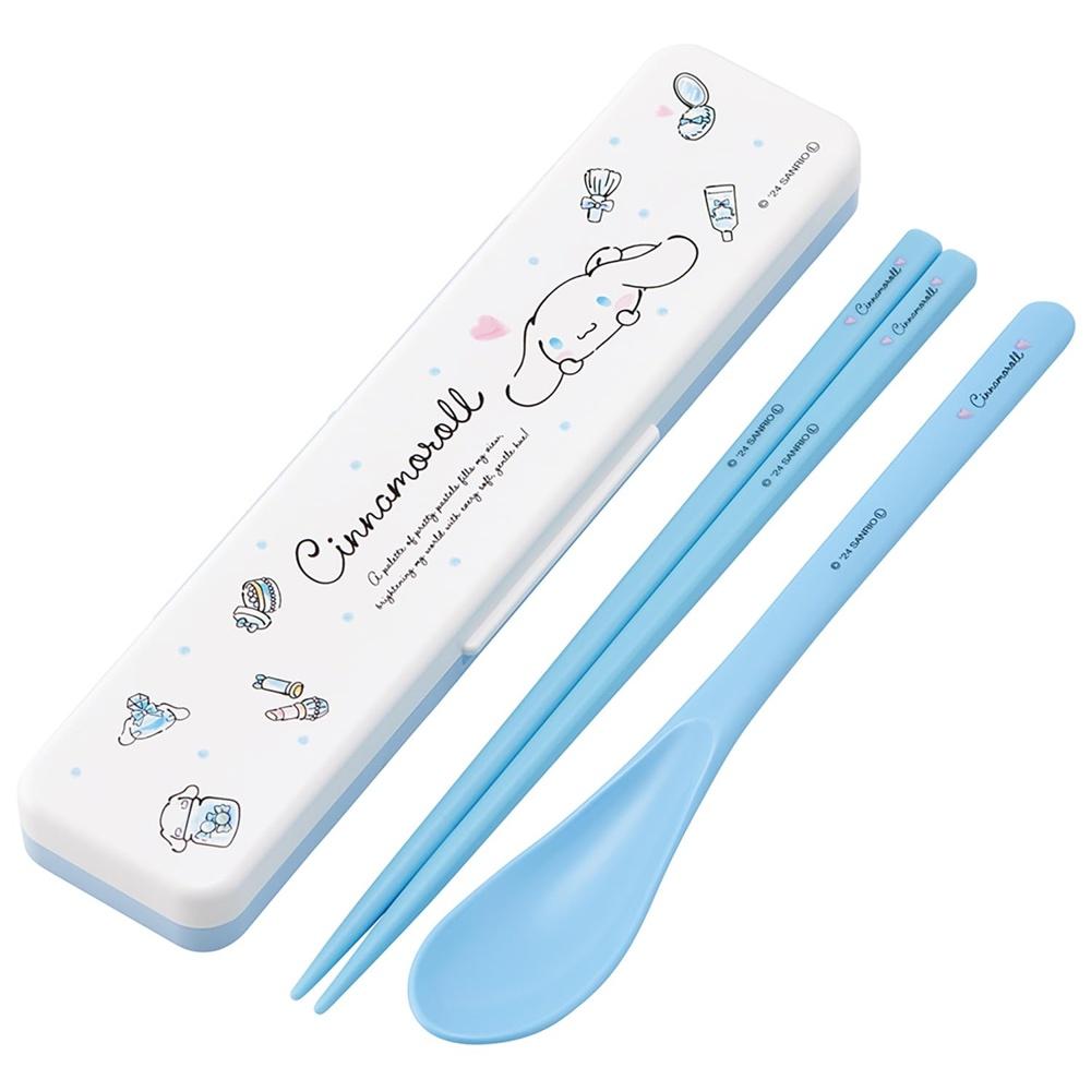 Skater Chopstick Spoon Set Lunch Box for Adults Antibacterial Combination 18cm Non-clacking Made in Japan Sanrio Cinnamoroll Watercolor CCS3SAAG-A