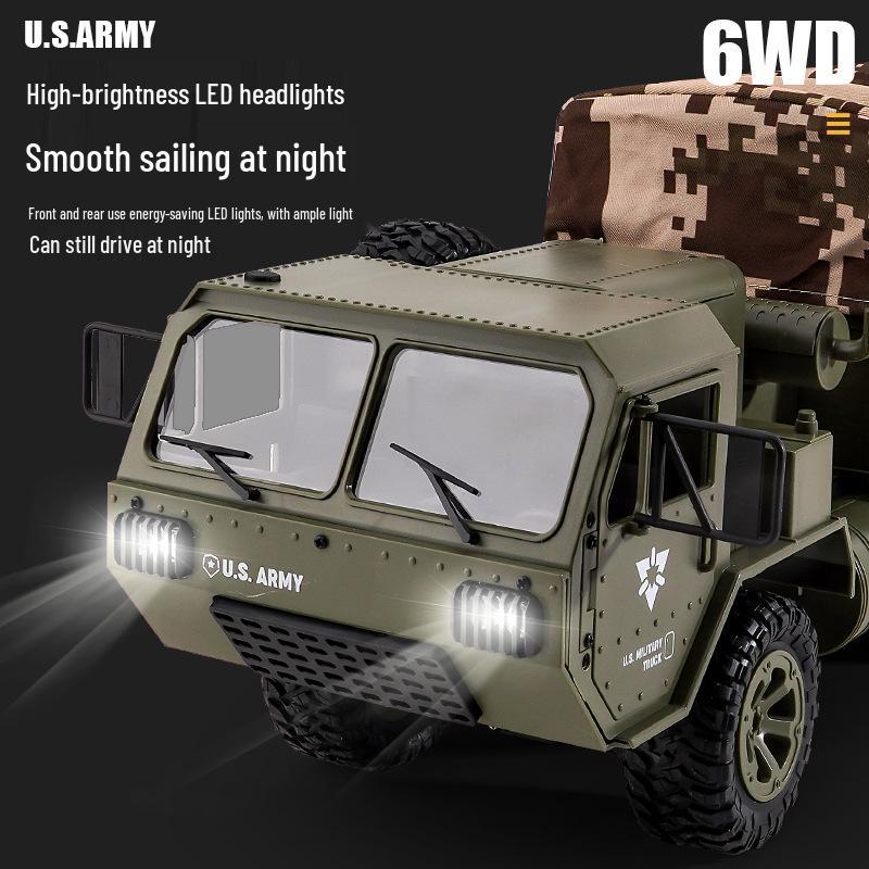 Camion Militar de Transport cu Șase Roți cu Telecomandă 2.4G