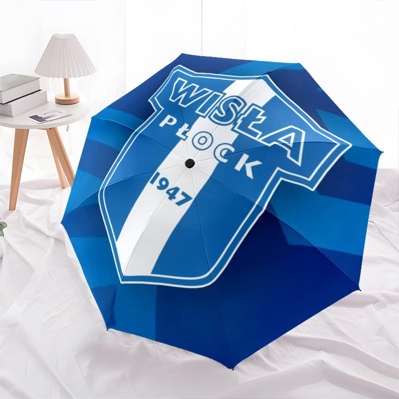 

Wisła Płock pattern, automatic folding umbrella, portable and foldable design, 8 ribs, a Christmas or birthday gift.