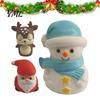 Miniature Christmas Character Sets Vinyl Figurines, Cute Santa Claus Snowman Reindeer Mini Statue, Gifts for Kids Small Holiday Desktop Cake