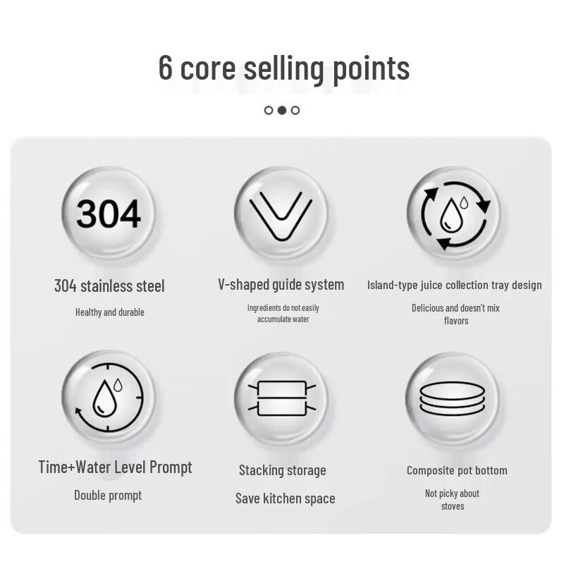 Supor Flavor Fresh III 26cm 3-lagiger Edelstahl-Dampfgarer