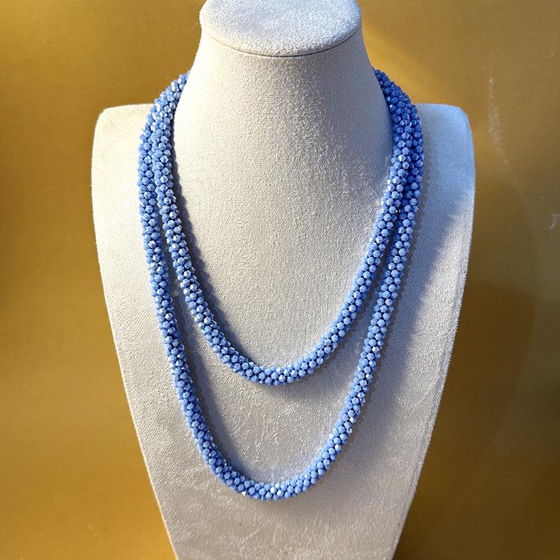 Ретро Многослойное Хрустальное Длинное Ожерелье - Ручная Работа & Универсальная Цепочка на Ключицы