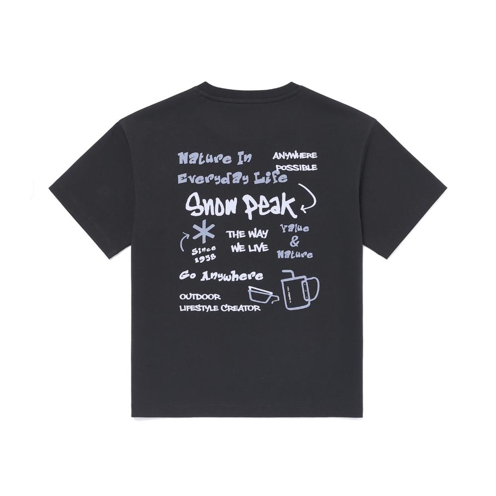 [Snowpeak] Kids Aerocool Doodle Graphic Short-Sleeve T-Shirt Dark Navy (S26MKFTS86)