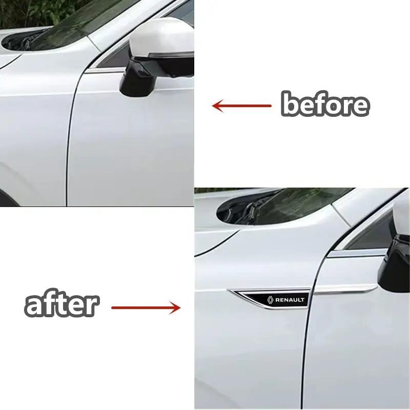 Interior Stickers Car Door Waist Line Metal Stickers For Renault Clio Megane Trafic Captur Car Side Wing Fender Decals Body Exte