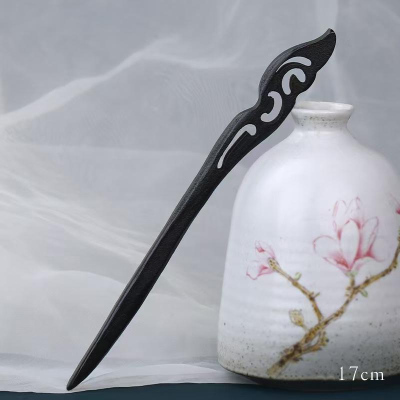 1pc Vintage Chinese Style Hair Accessory Wooden Sandalwood Hair Stick Disc Hair Tools Simple Women's Hair Accessory Hair Needle