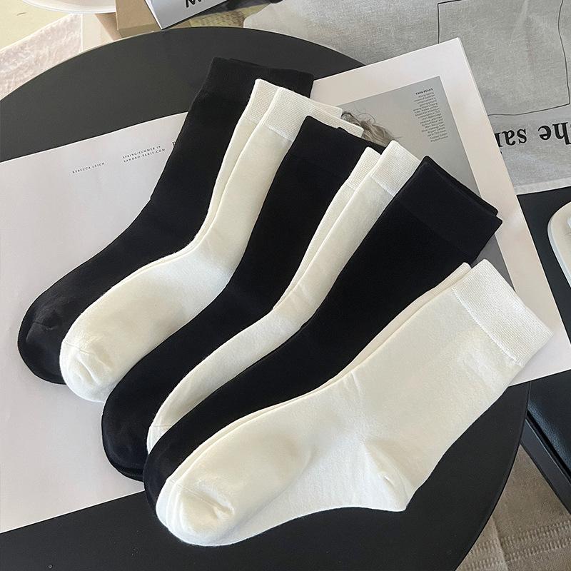 Women's Pure Cotton Breathable Mid-Calf Socks - Sweat-Absorbent, High Elastic, Anti-Pilling, Seamless, Postpartum Versatile Socks