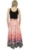 Bimba Women's Peach Floral Printed Maxi Summer Cotton Skirt Elastic Waist-L