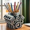 Realistická imitace motoru Stolní organizační box Pryskyřičný držák na tužky Pro mechaniky a sběratele