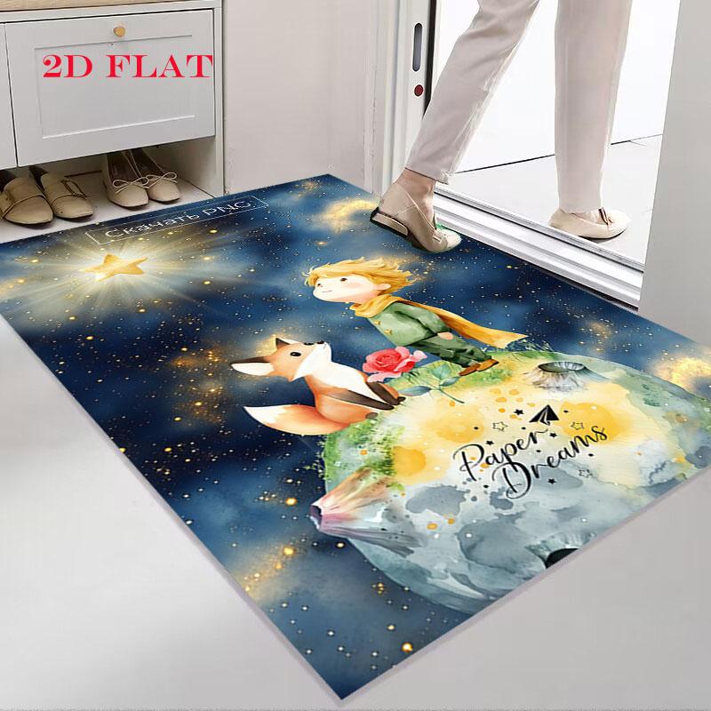 Little Prince Moon Carpet Rug for Living Room Bedroom Home Sofa Decoration,Kids play Nonslip Floor Mat