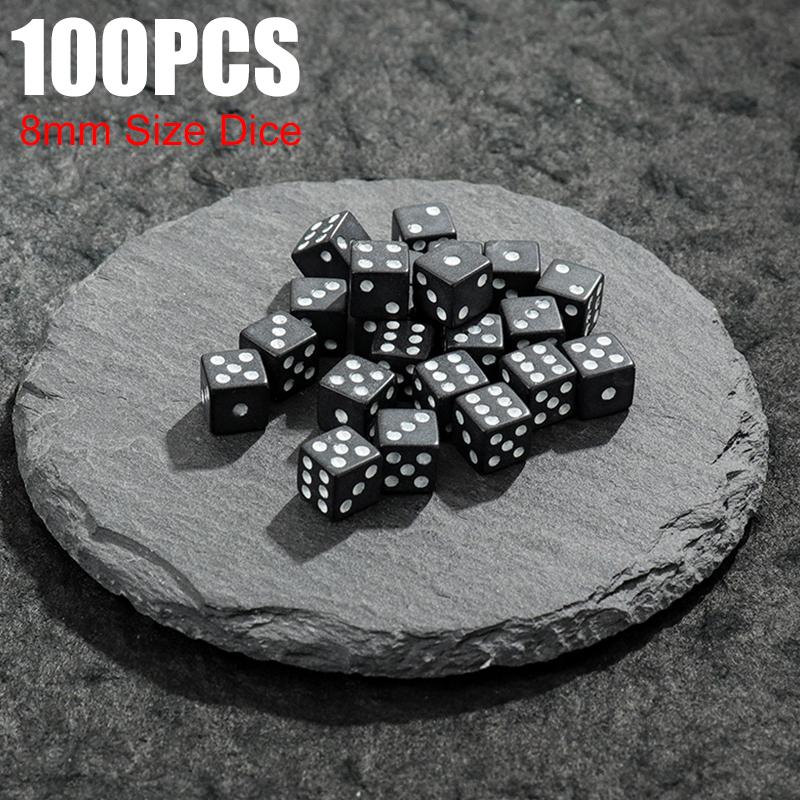 

100PCS/Pack 8mm Size Acrylic Dice 5 Colors Available Standard Six Sided Colorful Dots Suitable for Bar KTV Party Game Supply ZYF