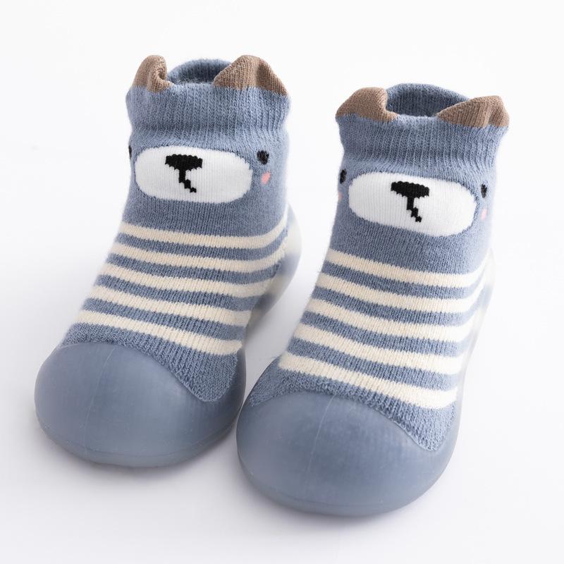 Autumn Winter Thick Warm Baby Anti Slip Floor Socks High Top Shoes Soft Sole