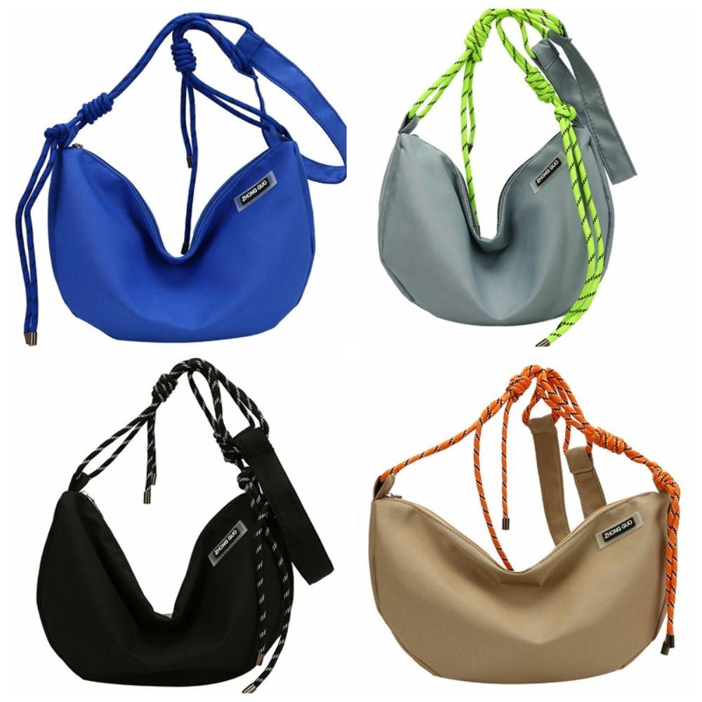 Casual Nylon Crossbody Bag Solid Color Shoulder Bag Simple Messenger Bag  Outdoor