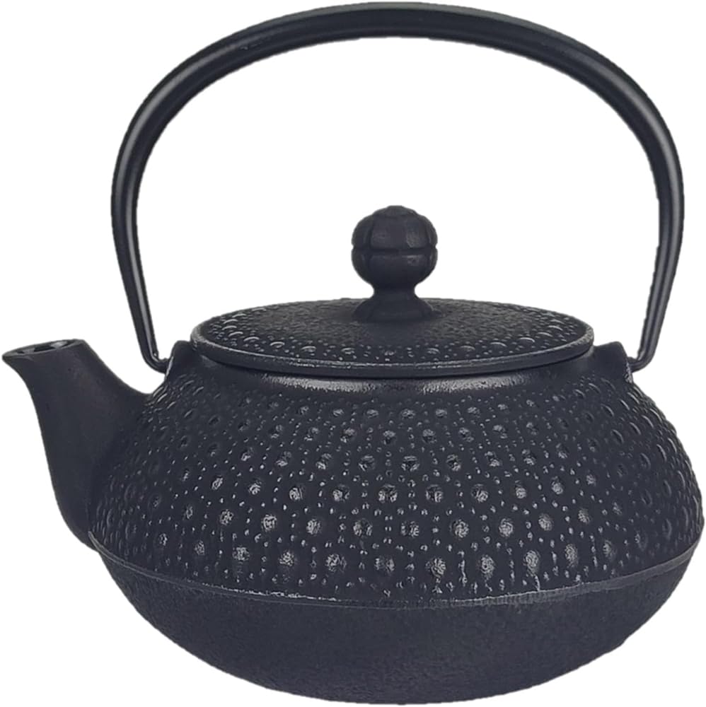 Iwachu Type Tortoiseshell Enameled Interior and Nambu 12304 Teapot, 5, Black, 0.65L, Lid, Ironware,