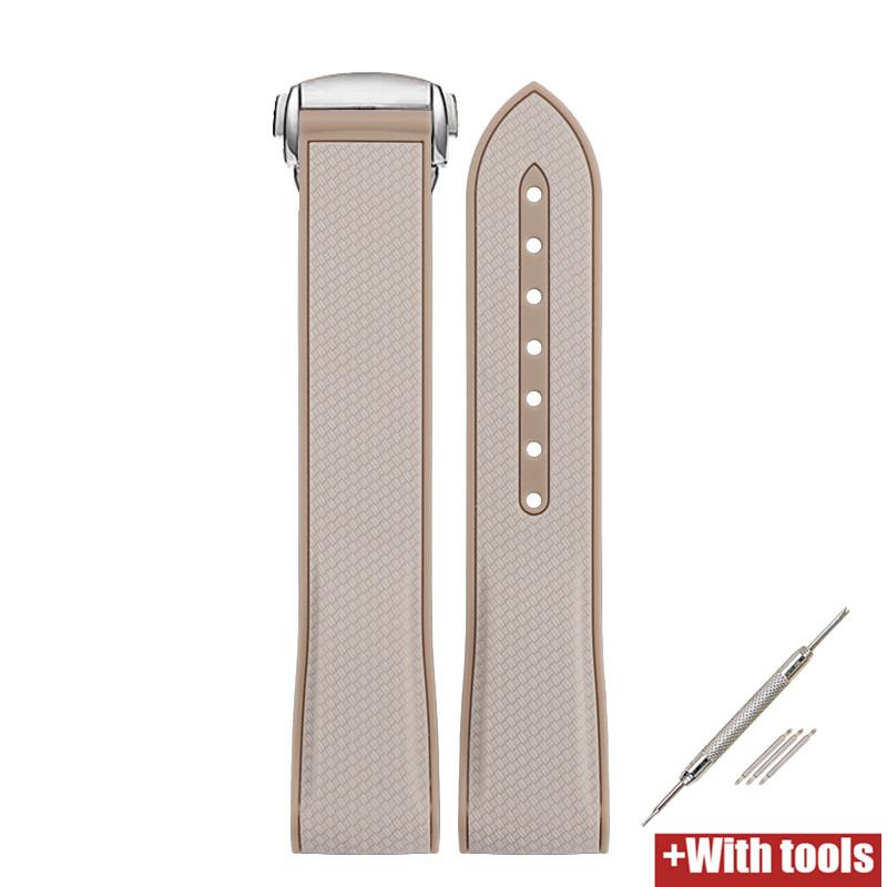 Curved End Silicone Strap Folding Buckle Men Women Soft Waterproof Sport Bracelet Watch Band for Omega x Swatch Moonswatch 20mm