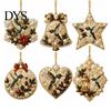 Indoor Outdoor Christmas Decorations 6 Pcs Pearl Art Ornaments, 2D Flat Acrylic Holiday Tree Pendant, Creative Ornaments Effect Hanging Decoration for