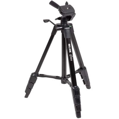 SLIK Stativ U884, 4 Stufen, großer Hebelverschluss, 23 mm Rohrdurchmesser, 3-Wege-Kopf, Schnellschuhtyp, maximale Belastung 2 kg, 156308