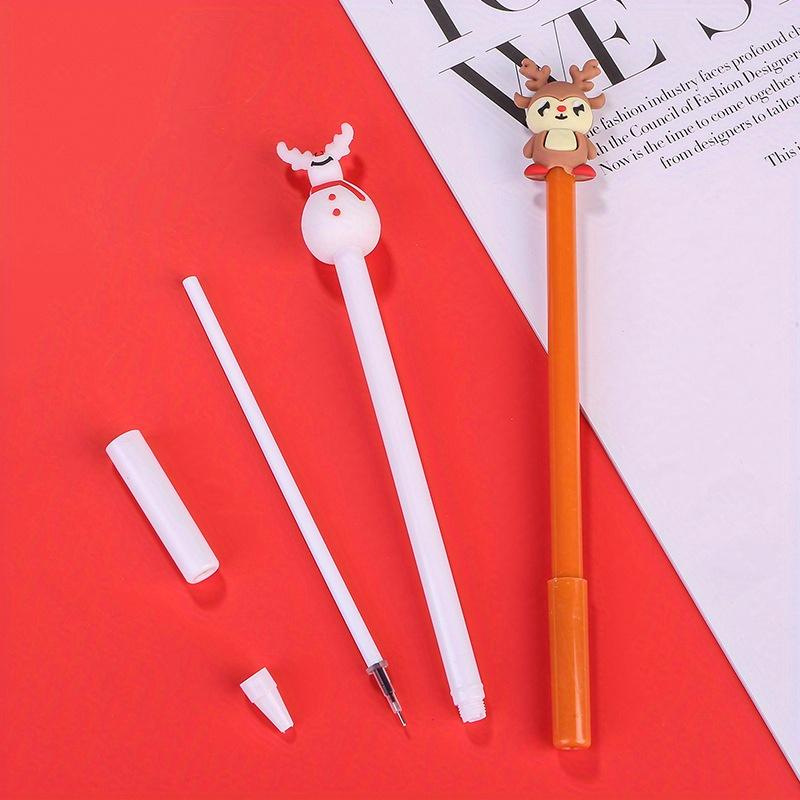 4/ 20 PCS Cartoon Christmas Theme Water Based Pen 0.5mm Black Funny Novelty Santa Claus Design Good Quality Student Essential Back To School