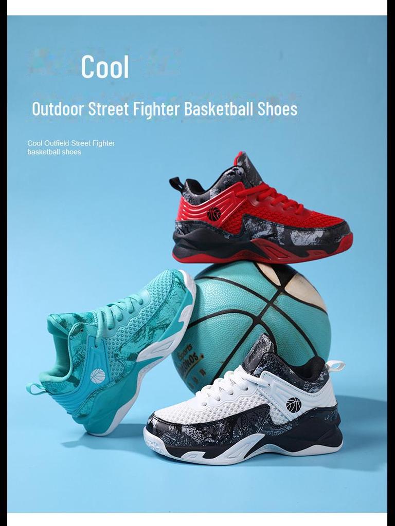 Four Seasons Boys' Breathable Mid-Cut Basketball Shoes