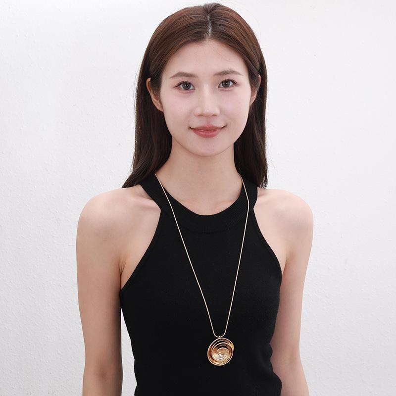 Sweater Chain Jewelry Personality Irregular Design Temperament Retro Pendant Long Necklace