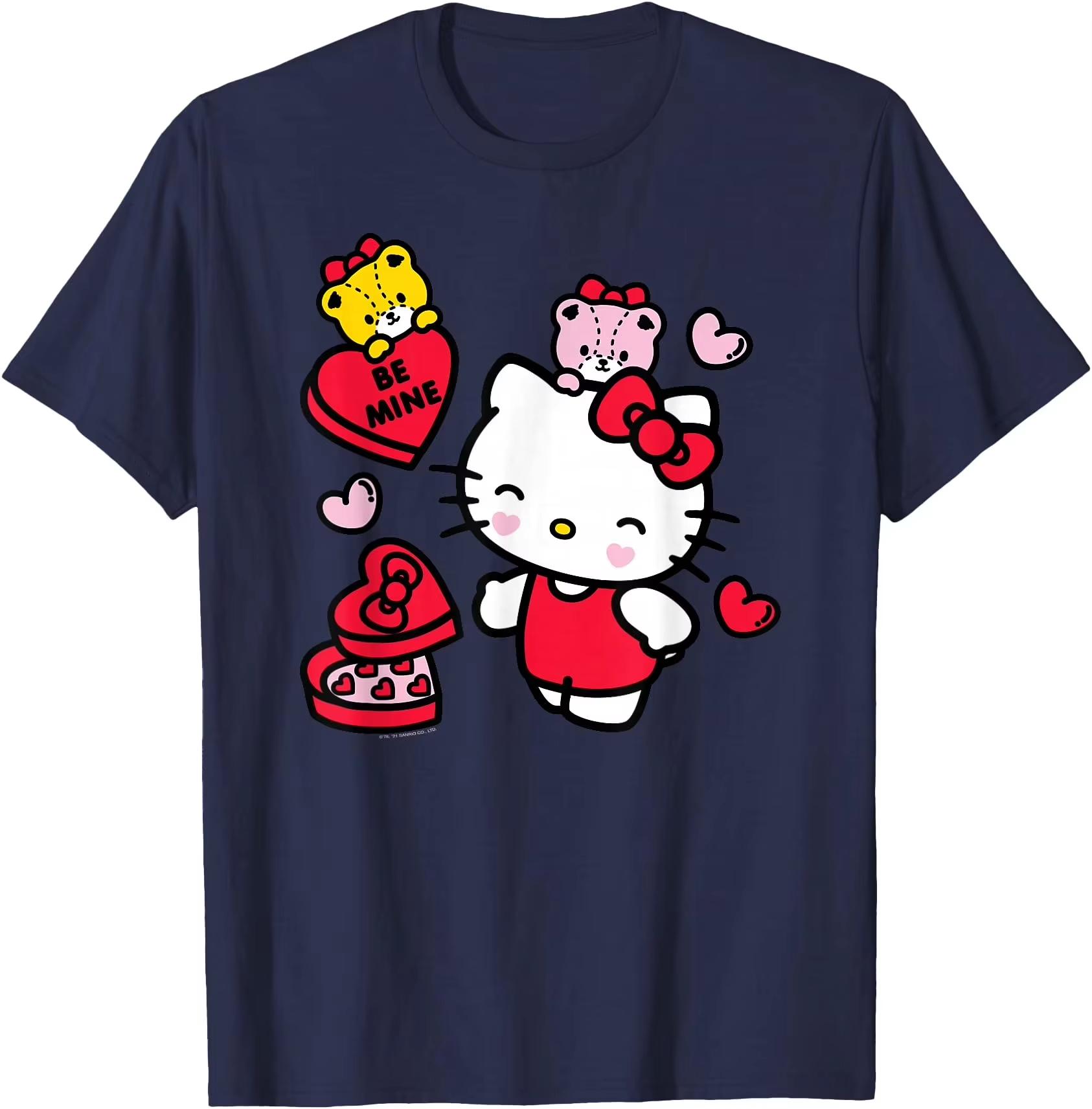 

2026 Summer Hello Kitty Printing sized Valentines Day Theme 100 Cotton Tshirt Adult Parentchild Outfit Coat Y2k S