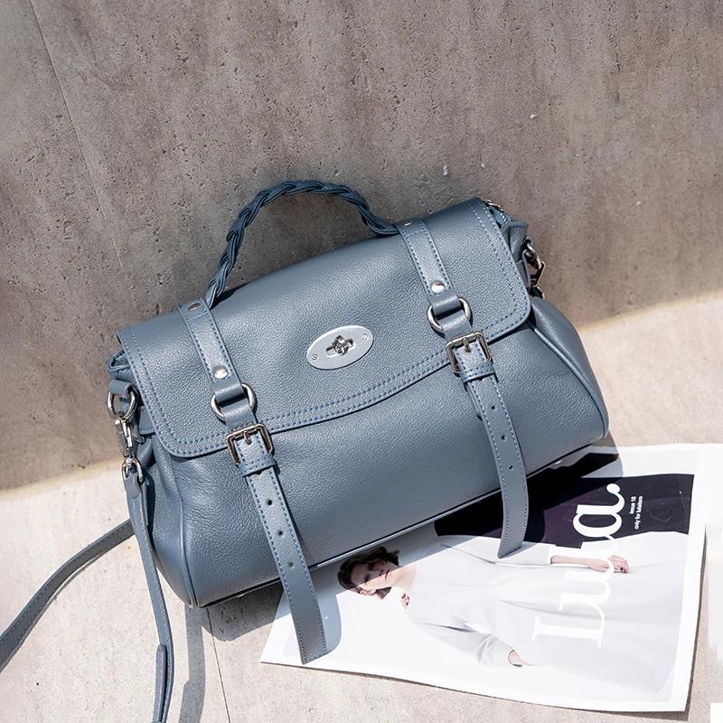 Women's genuine leather shoulder bag ladies soft luxury design feminine luxury tote bag