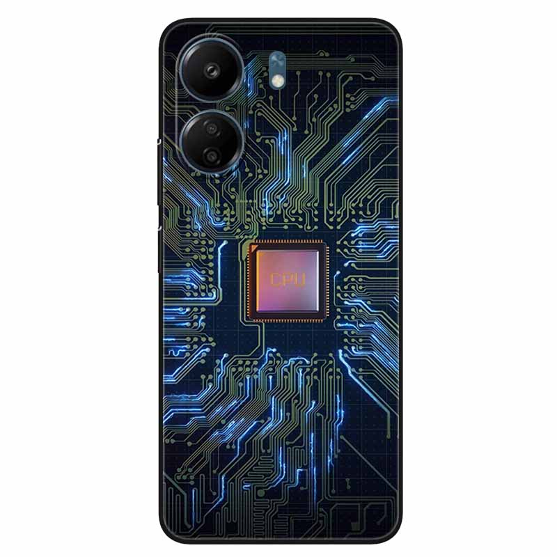 For Xiaomi Redmi 13C 4G Case Animals Painted Black Bumper Silicon TPU Coque for Redmi13C 4G 13 C Shockproof Covers Wolf Soft Bag