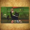 Ramen Shop Black Cat Mouse Pad Card Playmat Stitched with Magic Zones Game Mats Tabletop for MTG/TCG Gaming Mat