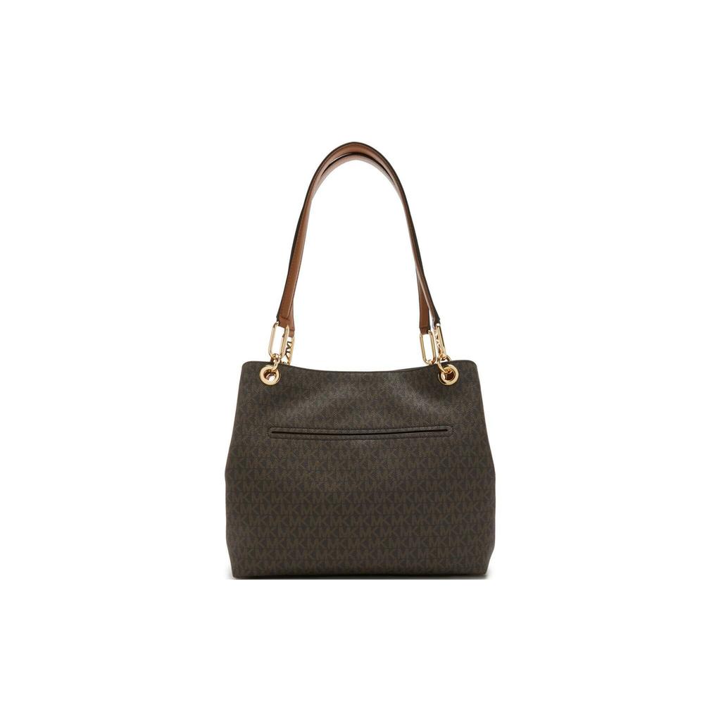 Michael Kors Mk Kensington Pleated Zipper Faux Leather Shoulder Bag Women Shoulder Bag Dark-Brown 30F3G8KT7B-252