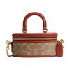 Handbag Trail 17 Classic Logo Wraparound Zipper Closure, Cow Leather and Artificial Leather, Shoulder Crossbody Handbag, Small, Women's, Brown