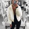 Women Bunny Fur Hooded Jacket Short Coat for Autumn Winter Female Fashion Outerwear