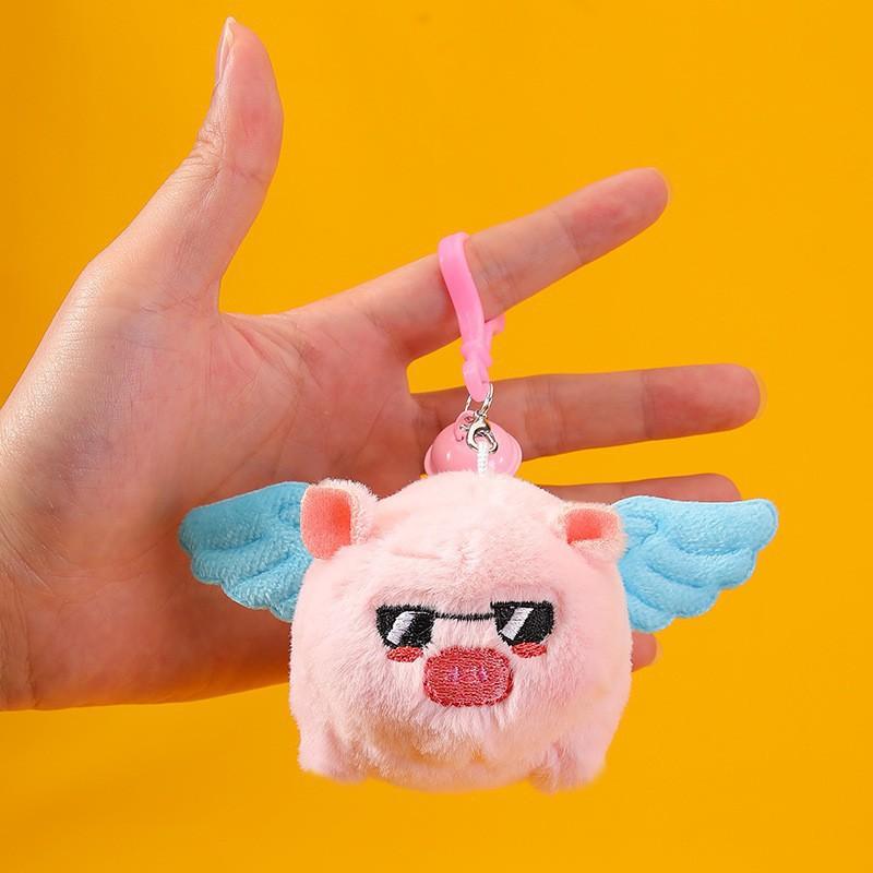 

Tail Wagging Cat Doll Cute Pull Rope Move Swivel Small White Rabbit Doll Pull Line Plush Toy синій