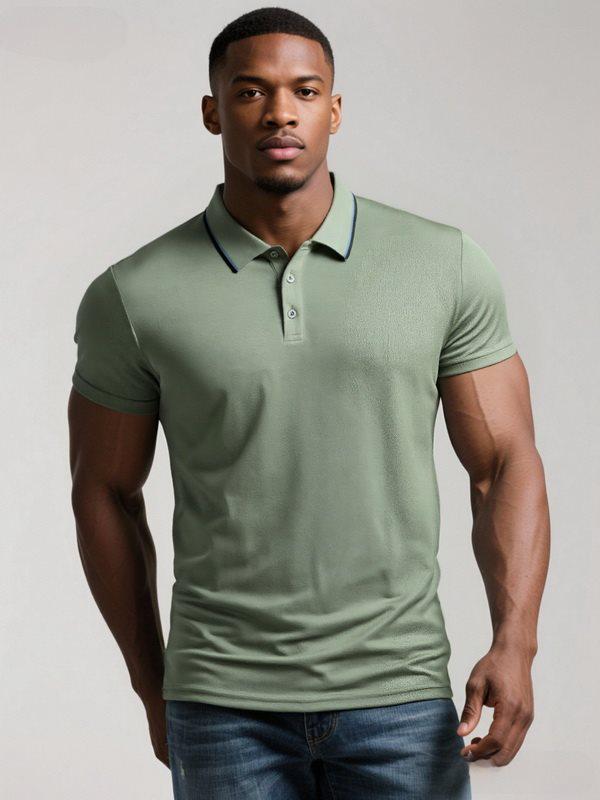 Men's Quick-Dry Breathable Polo Shirt - Summer Casual Short Sleeve Solid Color