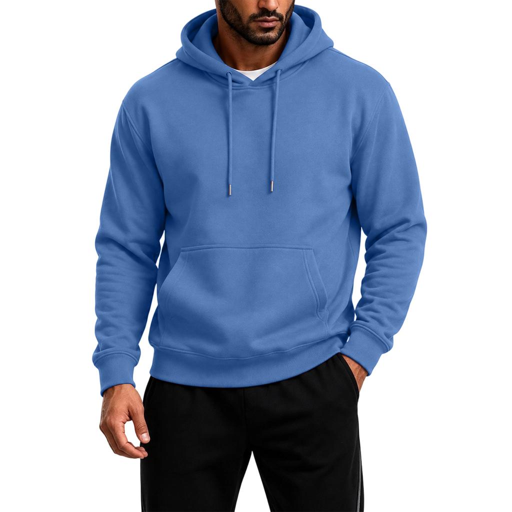 Men's Pullover Hoodie Long Sleeve Color Casual Sweatshirt for Everyday Wear