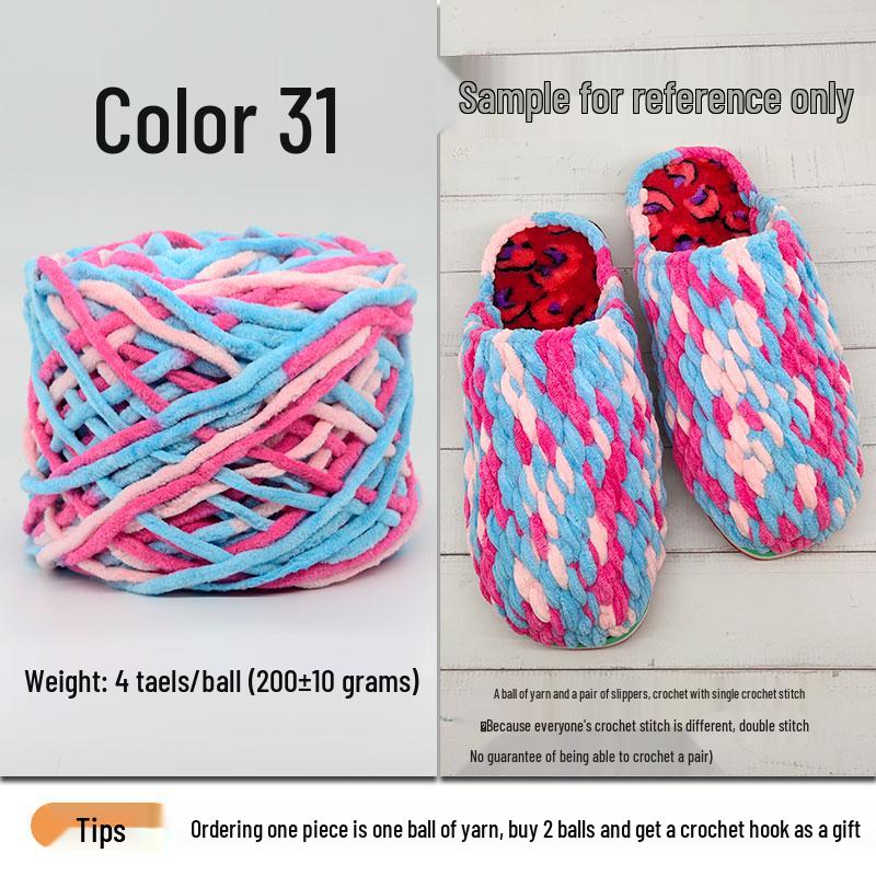 Plush Wool Yarn for Hand-Knitted Crochet Shoes & Slippers
