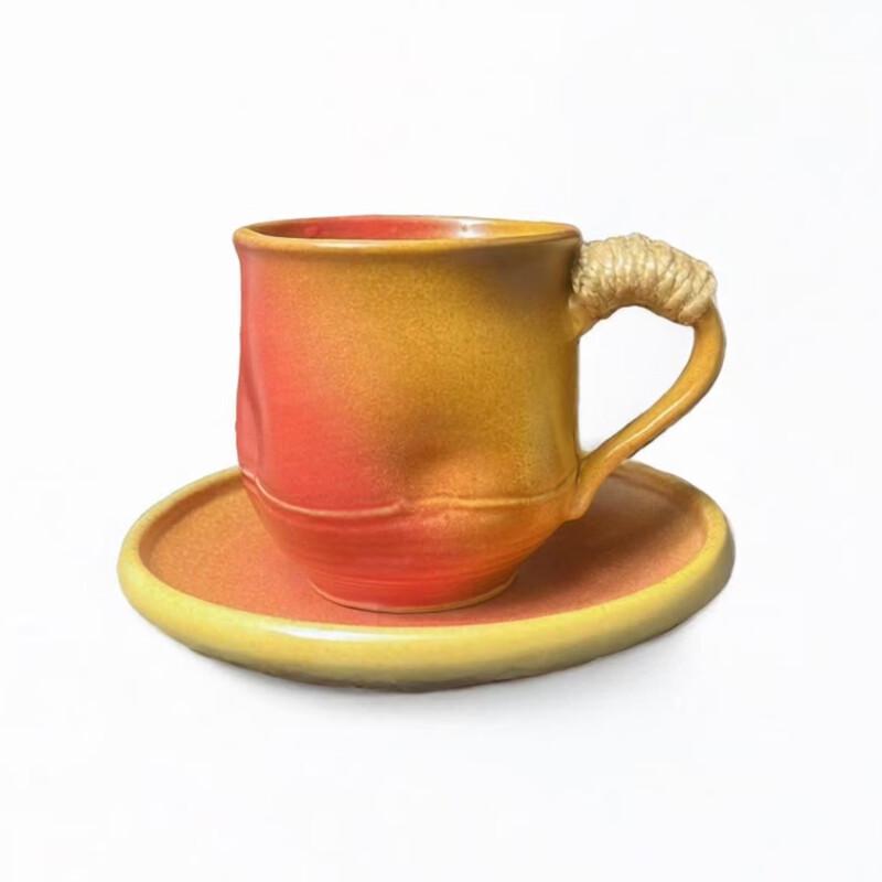 Zen-Style Ceramic Mug and Saucer Set