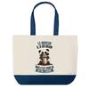 Tote Bag - PLANETEE - Panda Boxer - Blue Background - Cotton 40 X 45 Cm - Large Size