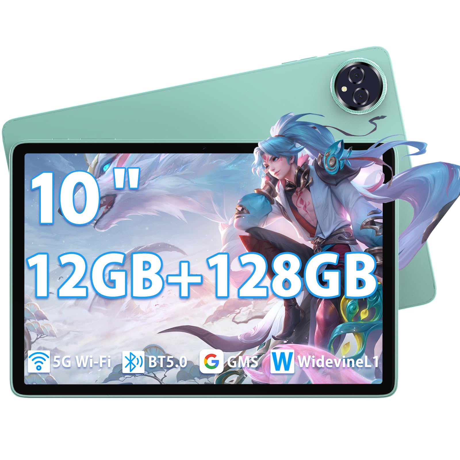 

Android Tablet with 128GB Memory 1TB SD Card Ideal for Video Light and Learning 6000mAh Large 12 Hours of Use 5G Face Recognition Widevine L1