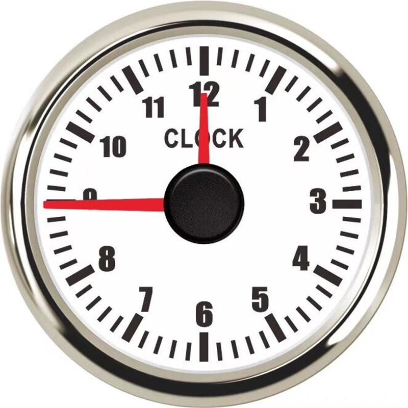 52mm Clock Gauge 12 Hours For Cars Boat Truck With Red Backlight Waterproof Clock Meter Car Gauges boat clock 9-32V