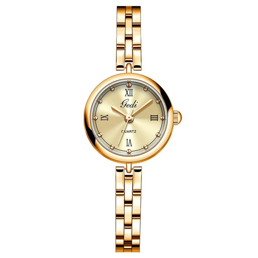 

Gedi Waterresistant Alloy Quartz Watch For Women With Decorative Pointer Dial золотий