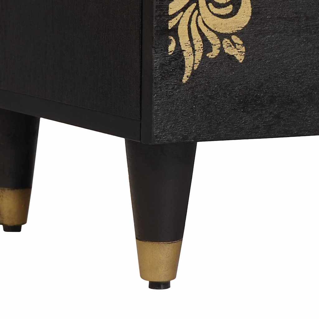 Nightstand Black 40 x 33 x 46 cm Solid Mango Wood