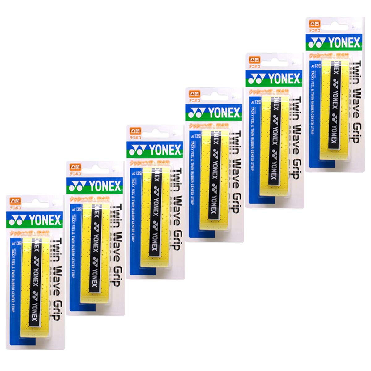 

YONEX Twin Wave Grip набор из 6 штук цитрусово-желтый AC139-440-6SET