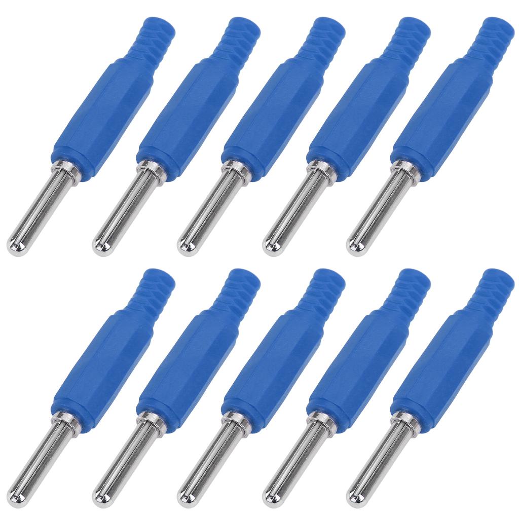 10pcs J.10023 4mm Banana Plug Professional Brass 4mm Male Banana Plug for Security AccessoriesBlue